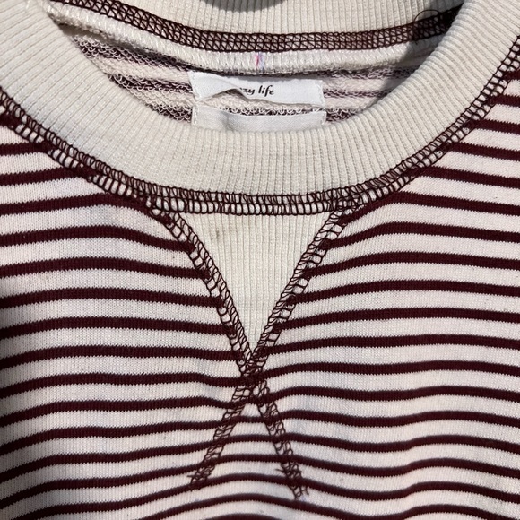 NWT By the River Moon River 2 Piece Striped Puff Sleeve Sweatshirt & Joggers Set - Picture 13 of 15